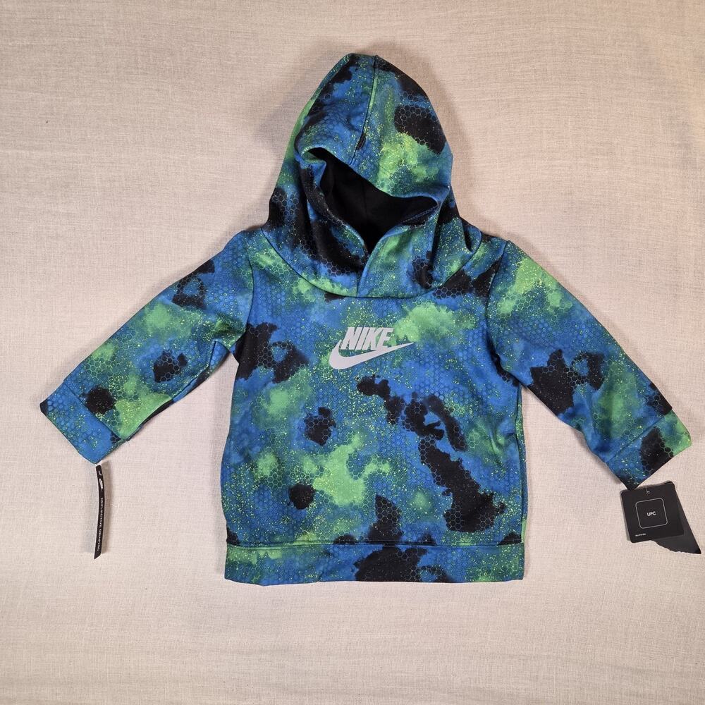 NWT NIKE Futura Kids Hoodie 18 Months Black /Laser Blue